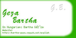 geza bartha business card